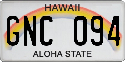 HI license plate GNC094