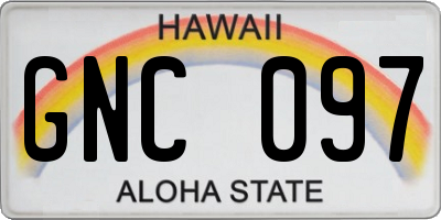 HI license plate GNC097