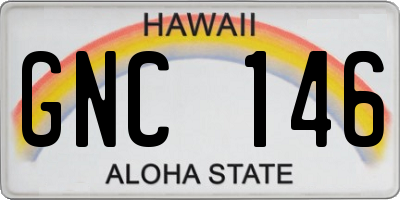 HI license plate GNC146