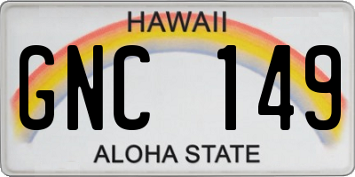 HI license plate GNC149