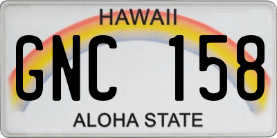 HI license plate GNC158