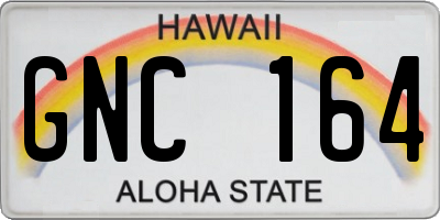 HI license plate GNC164