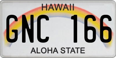HI license plate GNC166