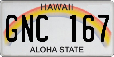 HI license plate GNC167