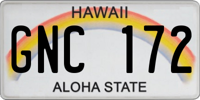 HI license plate GNC172