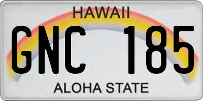 HI license plate GNC185