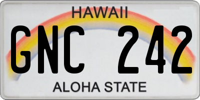 HI license plate GNC242