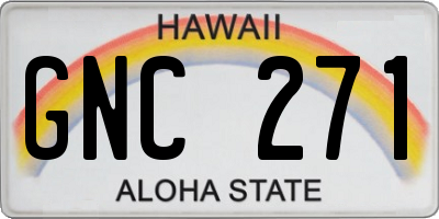 HI license plate GNC271