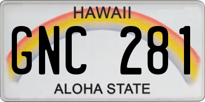 HI license plate GNC281