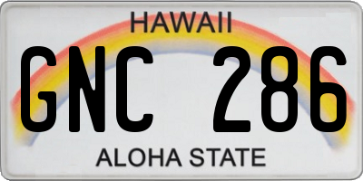 HI license plate GNC286
