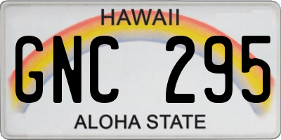 HI license plate GNC295