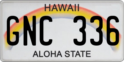 HI license plate GNC336
