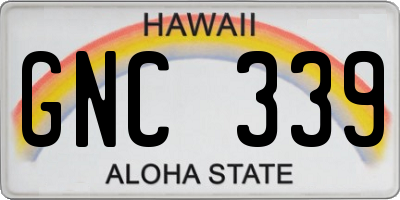 HI license plate GNC339