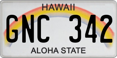 HI license plate GNC342