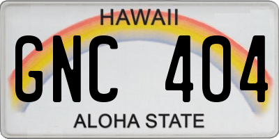 HI license plate GNC404