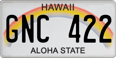 HI license plate GNC422