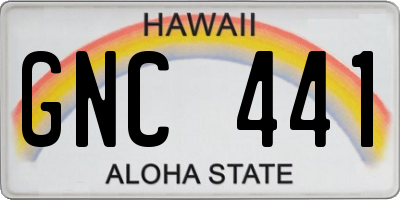 HI license plate GNC441