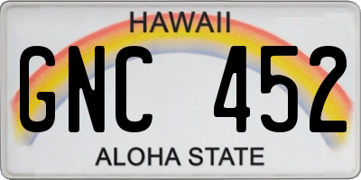 HI license plate GNC452