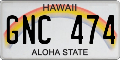 HI license plate GNC474