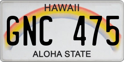 HI license plate GNC475