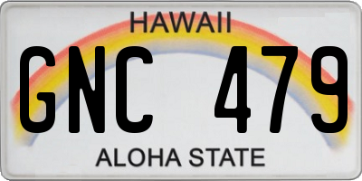 HI license plate GNC479