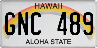 HI license plate GNC489