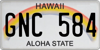 HI license plate GNC584