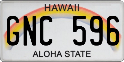 HI license plate GNC596