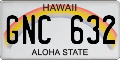 HI license plate GNC632