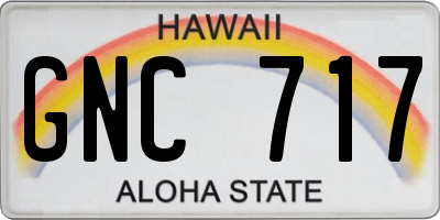 HI license plate GNC717
