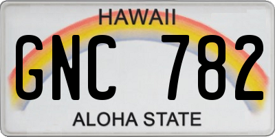 HI license plate GNC782