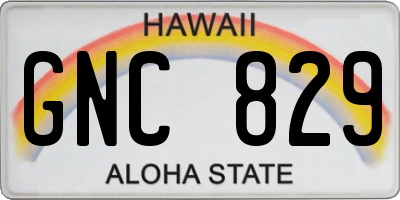 HI license plate GNC829