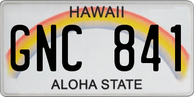 HI license plate GNC841