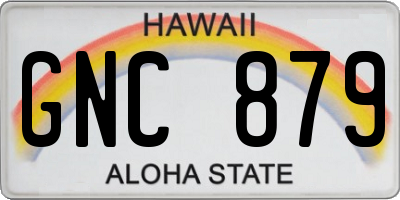 HI license plate GNC879