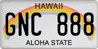 HI license plate GNC888