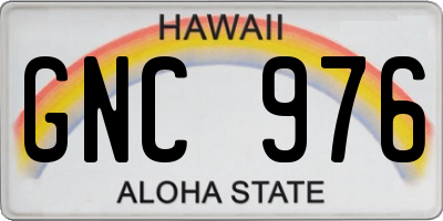 HI license plate GNC976