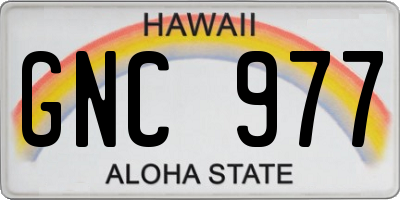 HI license plate GNC977