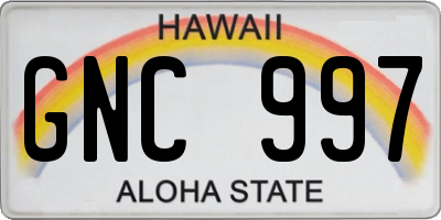 HI license plate GNC997