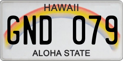 HI license plate GND079