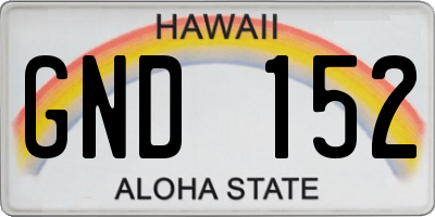 HI license plate GND152