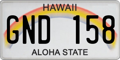HI license plate GND158