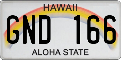 HI license plate GND166