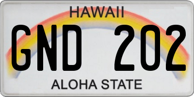 HI license plate GND202
