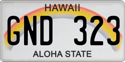 HI license plate GND323