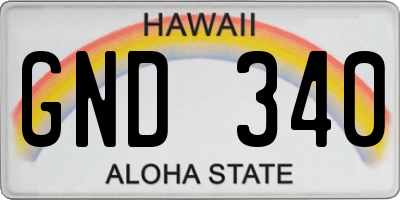 HI license plate GND340