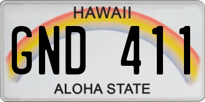 HI license plate GND411