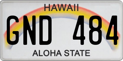 HI license plate GND484