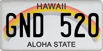 HI license plate GND520