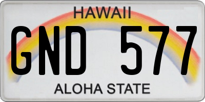 HI license plate GND577