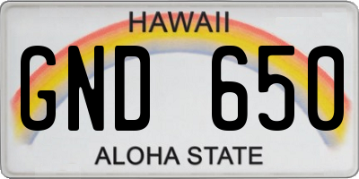 HI license plate GND650